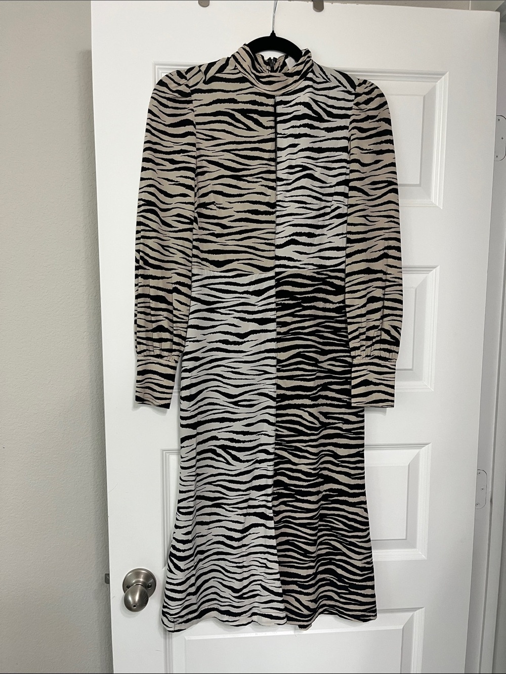 A.L.C. Kennedy Silk Midi Dress - Black & Cream